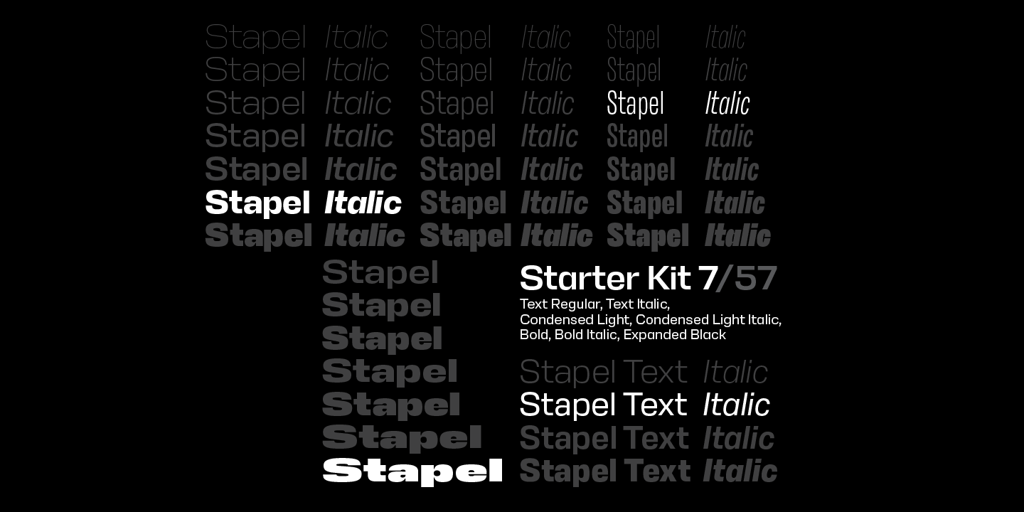 Пример шрифта Stapel Extra Light Italic
